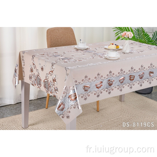 Tissu de couverture de table en lin blanc de bannière de promotion